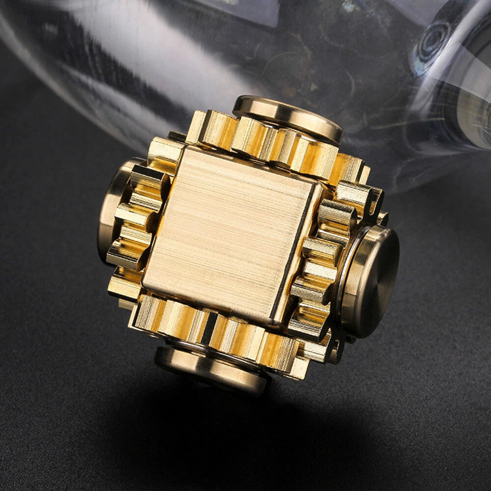 EDC Gear Linkage Brass Gyroscope Fingertips Spinning Top Gearwheel Gyro Toy Gift 07FC0E-D4 - KOEEK