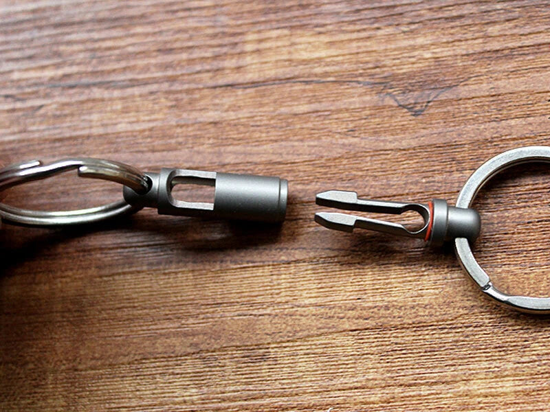 TC4 Titanium Insert Buckle Mini Portable Elastic Key Chain Key Ring Pendant EDC EDC - KOEEK