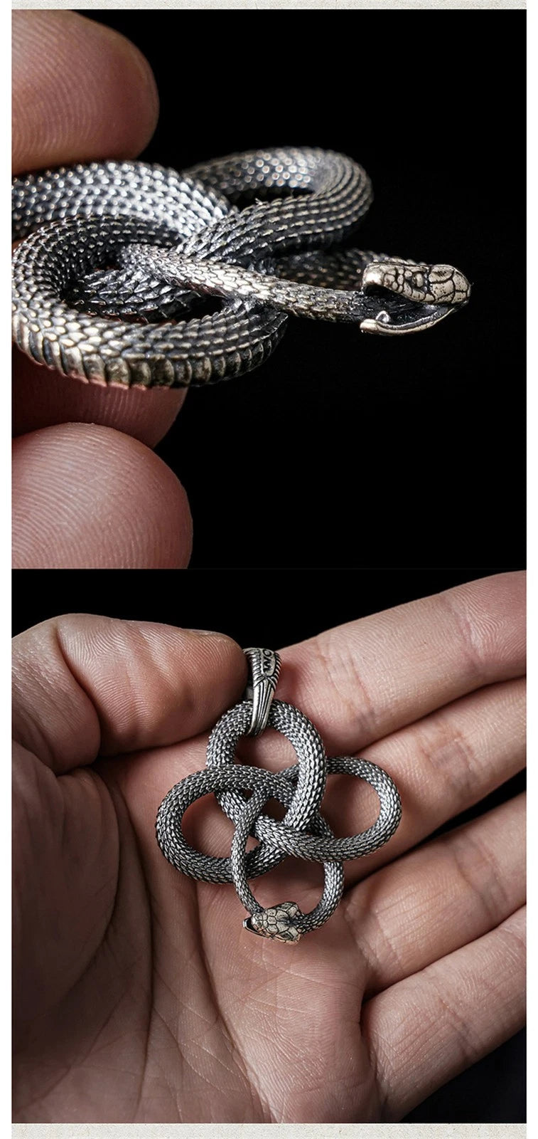 Sterling Silver Wondrous Ouroboros Snake Pendant Necklace Jewelry Keychain Penda 07FC0E-D4 - KOEEK