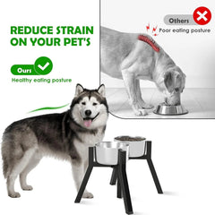 Elevated Dog Bowl Stand for Large Dogs, Adjustable Width 7-10.6" 07FC0E-D4 - KOEEK