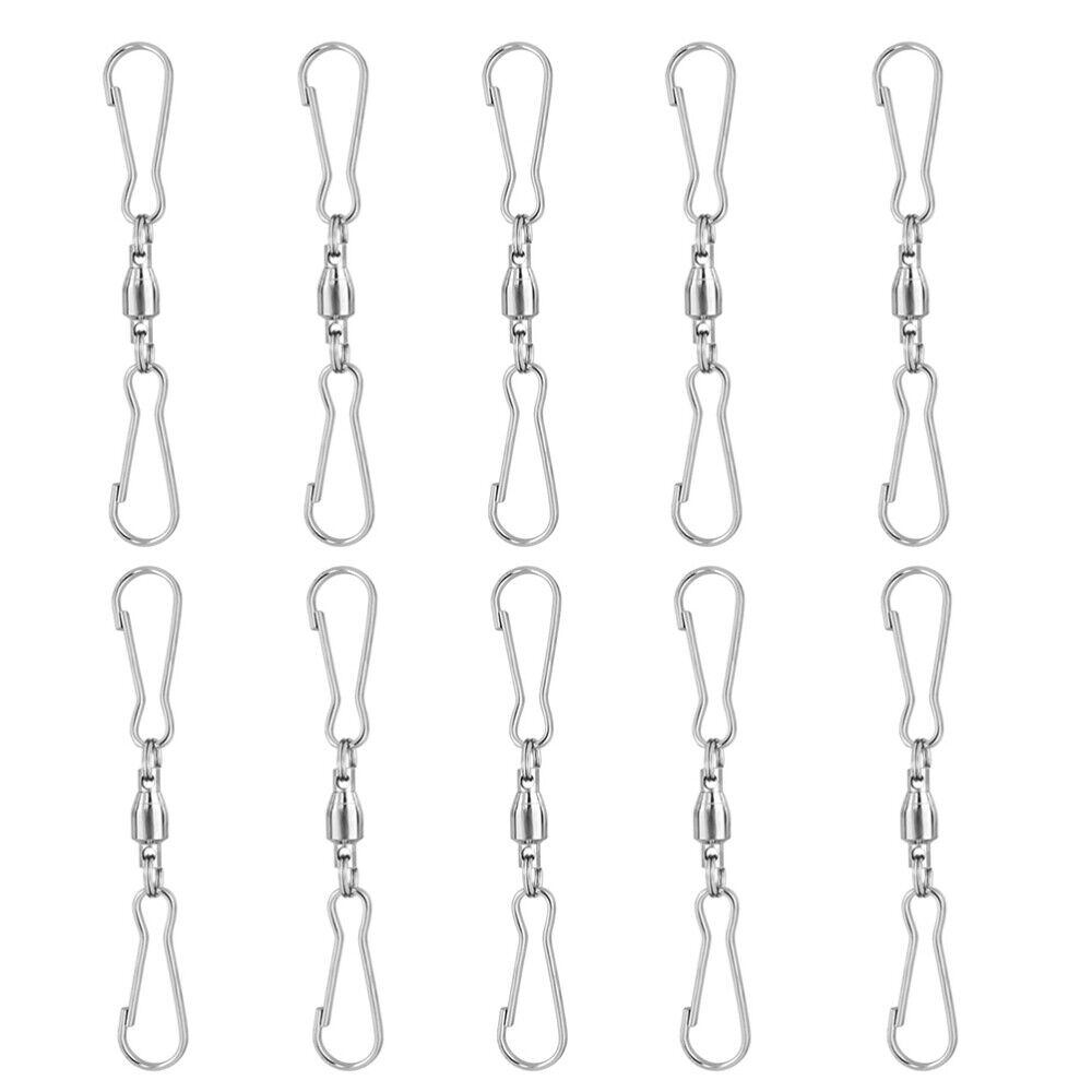 new 10 Pcs Bird Feeder Hooks Swivel Steel Hangers Hanging Clips Wind Spinners koeek - KOEEK