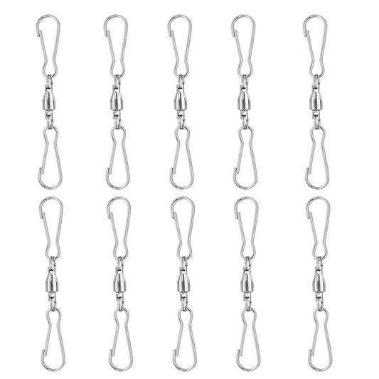 new 10 Pcs Bird Feeder Hooks Swivel Steel Hangers Hanging Clips Wind Spinners koeek - KOEEK