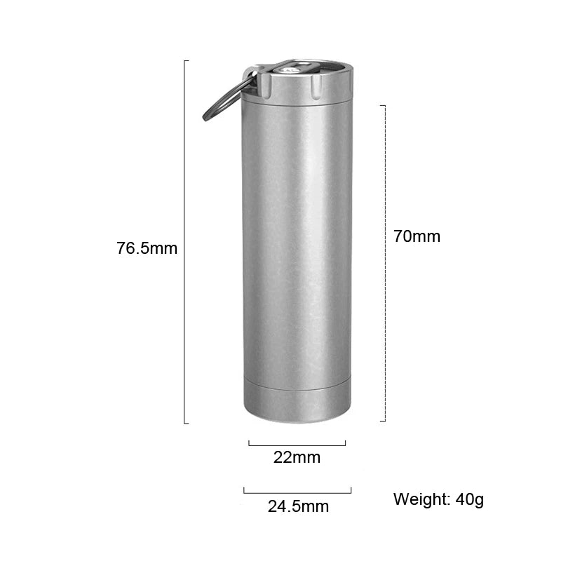 Waterproof Titanium Medication Pill Container Box Bottle Case Keychain Holder 07FC0E-D4 - KOEEK