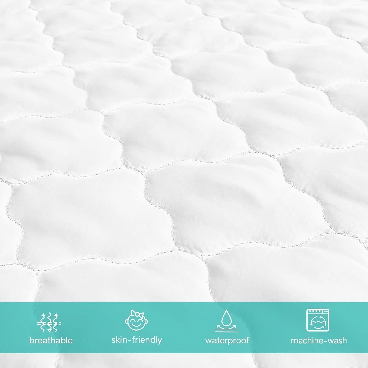 Crib Mattress Protector Sheets Fitted Waterproof Crib Mattress Pad Cover 07FC0E-D4 - KOEEK