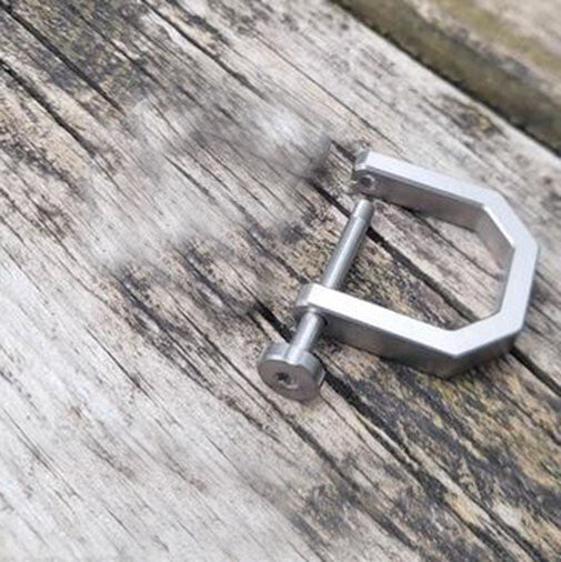 EDC Creative D Type Buckle Titanium Alloy Horseshoe Buckle car Keychain Tool Toy 07FC0E-D4 - KOEEK