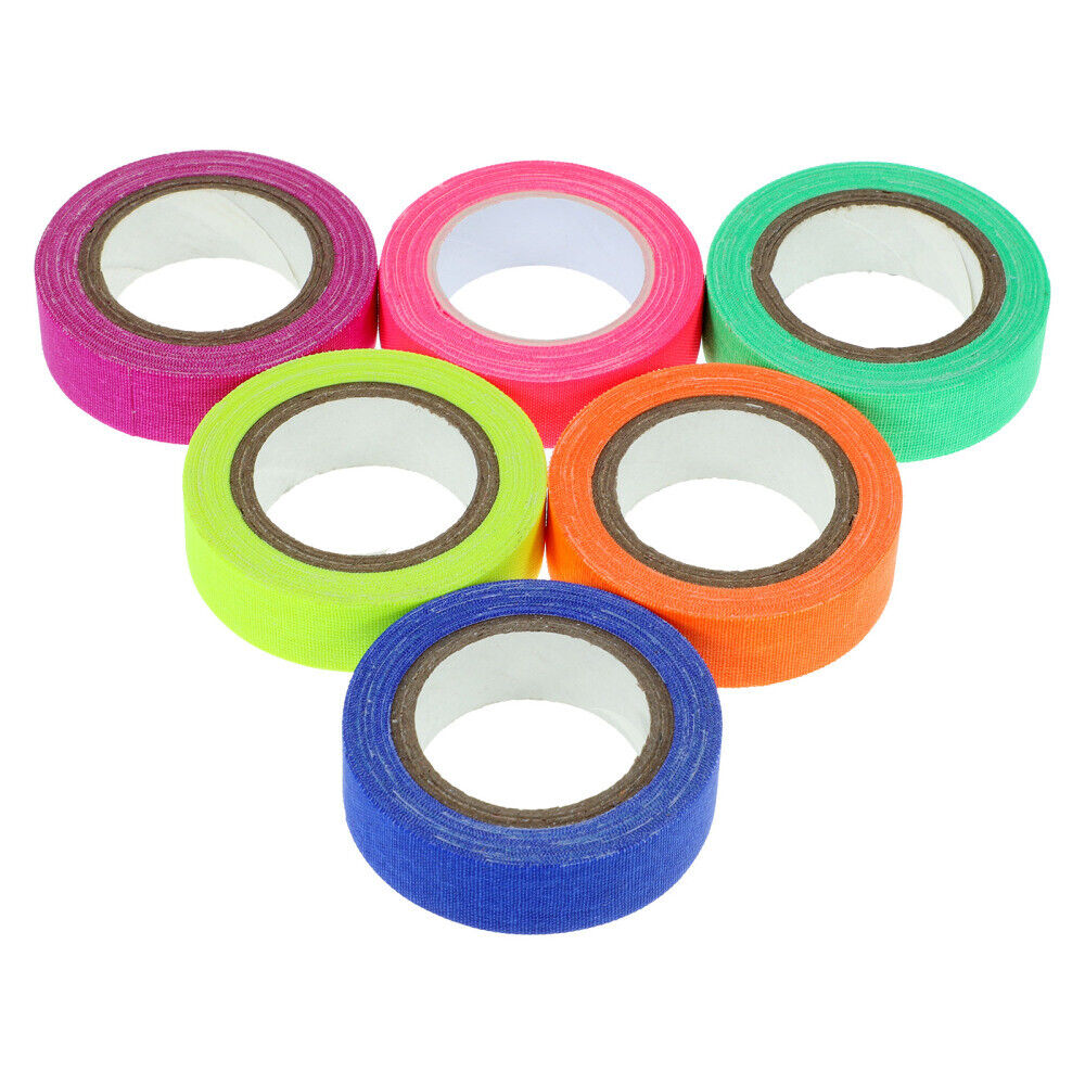 ny 6 ruller Neon Cloth Tapes Bright Spike UV Blacklight Høy viskositet Lysende