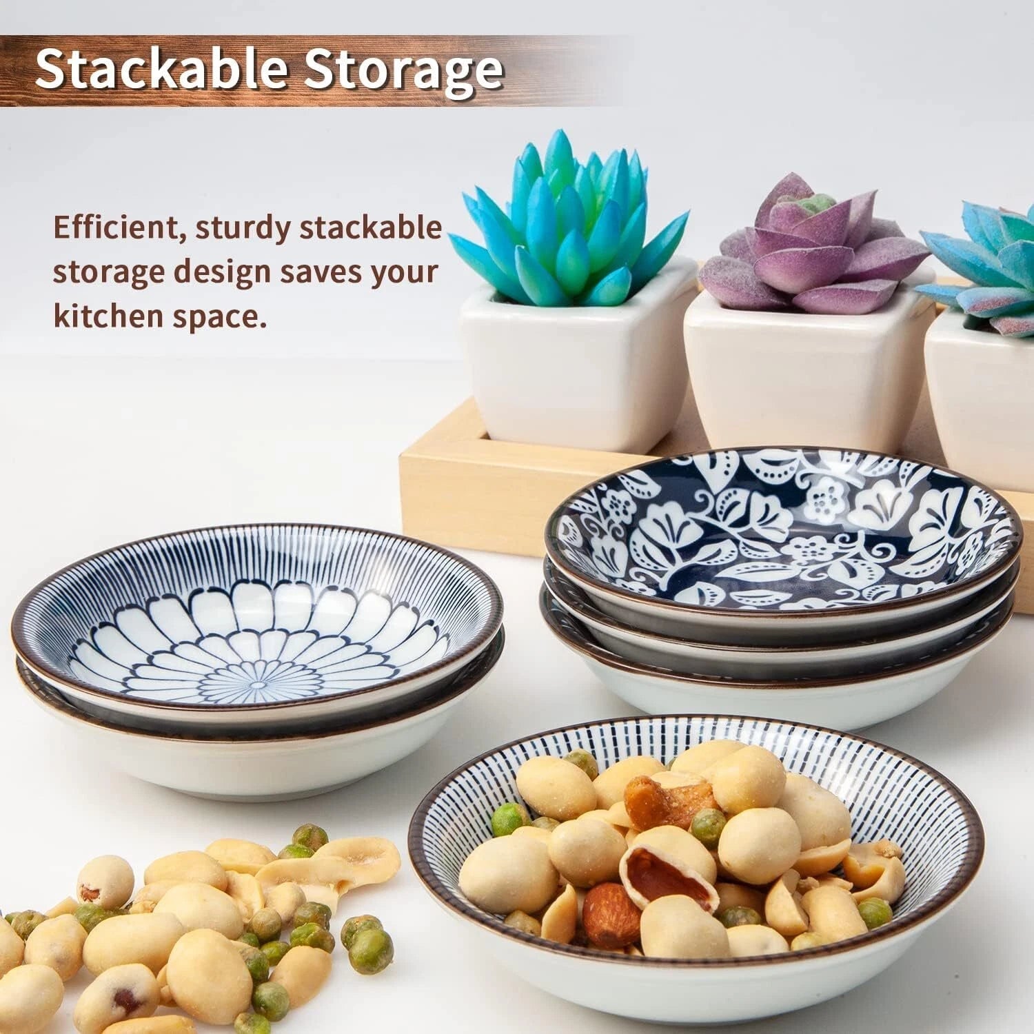 Dipping Bowls, Soy Sauce Dish Ceramic, 3 OZ Small Serving Bowls for Side Dishes 07FC0E-D4 - KOEEK