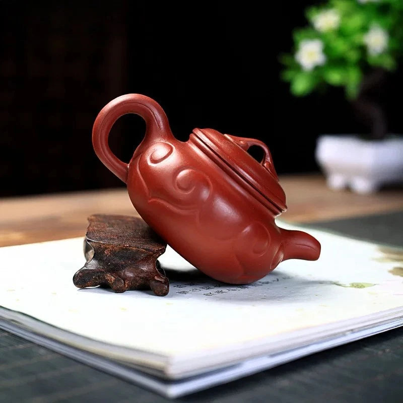 200ml Yixing Purple Clay Handmade Ruyi Teapot Kettle with Filter Kungfu Teaware 07FC0E-D4 - KOEEK