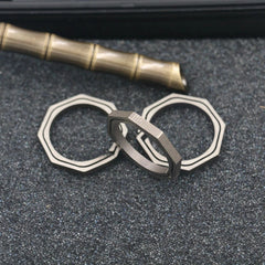 TC4 Titanium Outdoor Octagon EDC Key Ring Keychain Lightweight Hanging Buckle 07FC0E-D4 - KOEEK