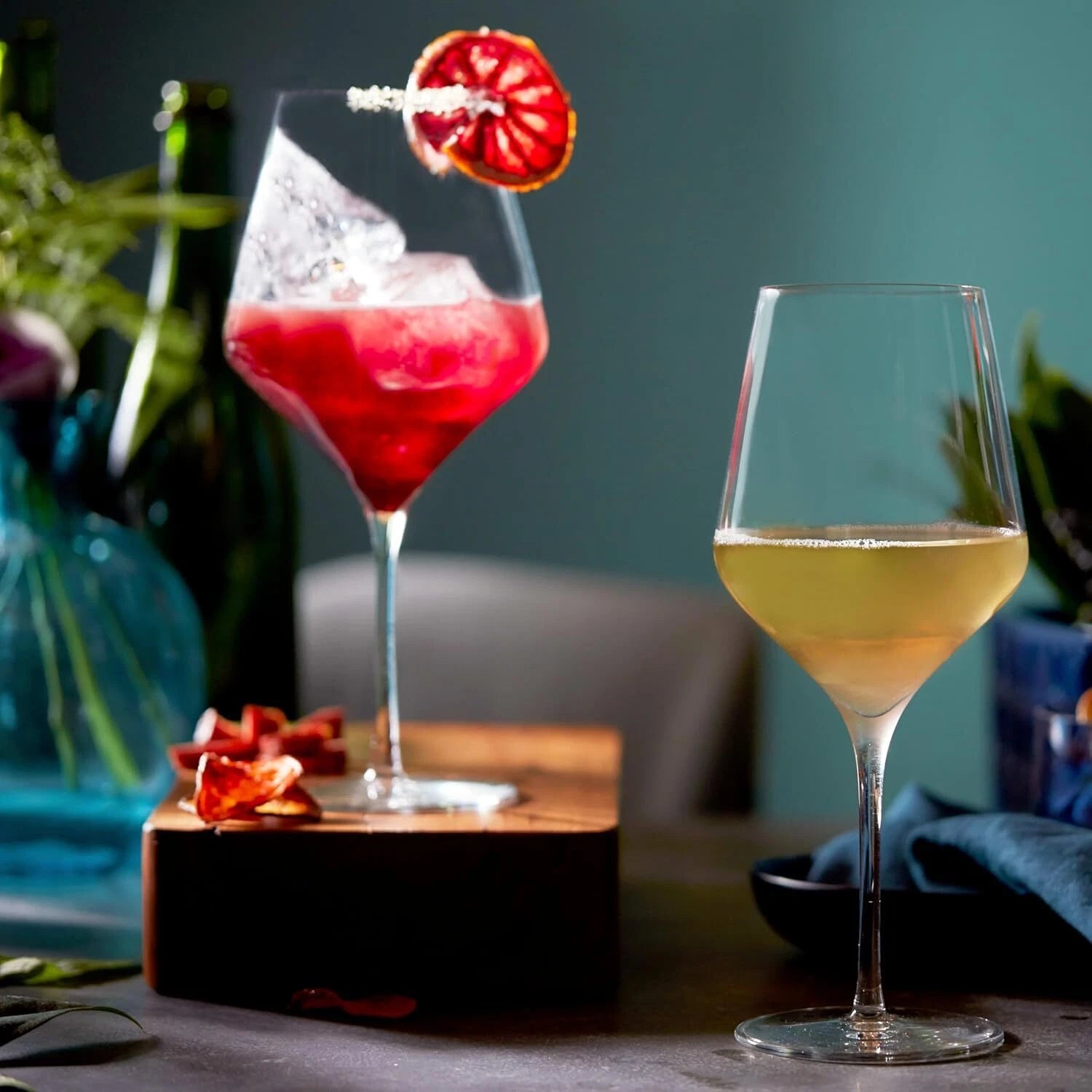 Wine Glass Set of 4, 24 oz. Seamless Wine Glasses with Stems for All Occasions 07FC0E-D4 - KOEEK