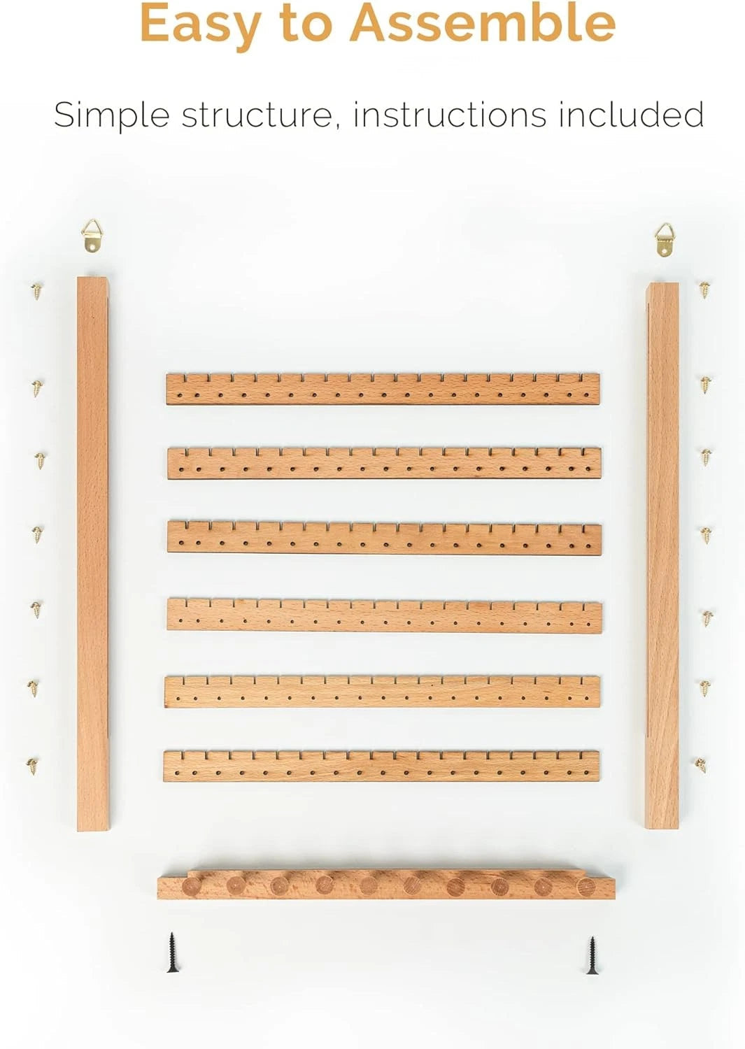 Zelkova Wood Earring Wall Rack Hanging Jewelry Storage Rack Assembled Earrings 07FC0E-D4 - KOEEK