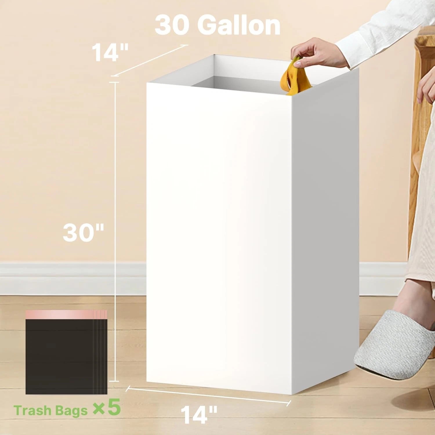 4-pack extra-large disposable trash cans,reusable portable trash cans,30 gallons 07FC0E-D4 - KOEEK