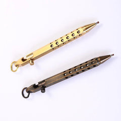 Quality Solid Brass Bolt Action Ball Point Pen Copper Art Craft Pocket EDC Gift 07FC0E-D4 - KOEEK