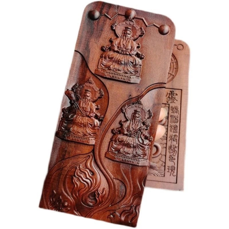 Taoist HandCarved Lightning Strike Jujube Wood Token Sanqing Order Token Taoist 07FC0E-D4 - KOEEK