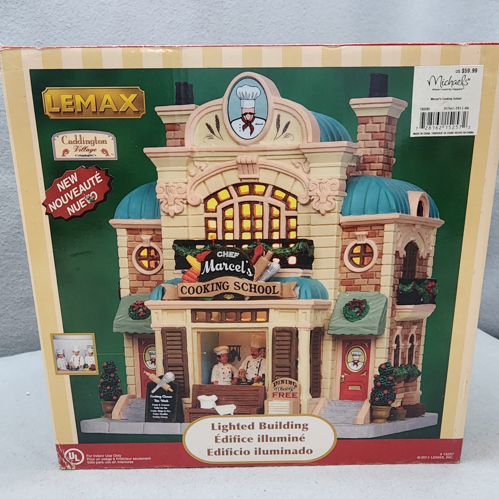 Lemax Caddington Village Chef Marcel’s Cooking School Lighted Building 15287 NIB LEMAX - KOEEK