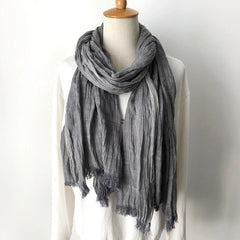Cotton Linen Men's Scarf Autumn Winter Striped Tassel Scarves Shawl Wrap Unisex 07FC0E-D4 - KOEEK