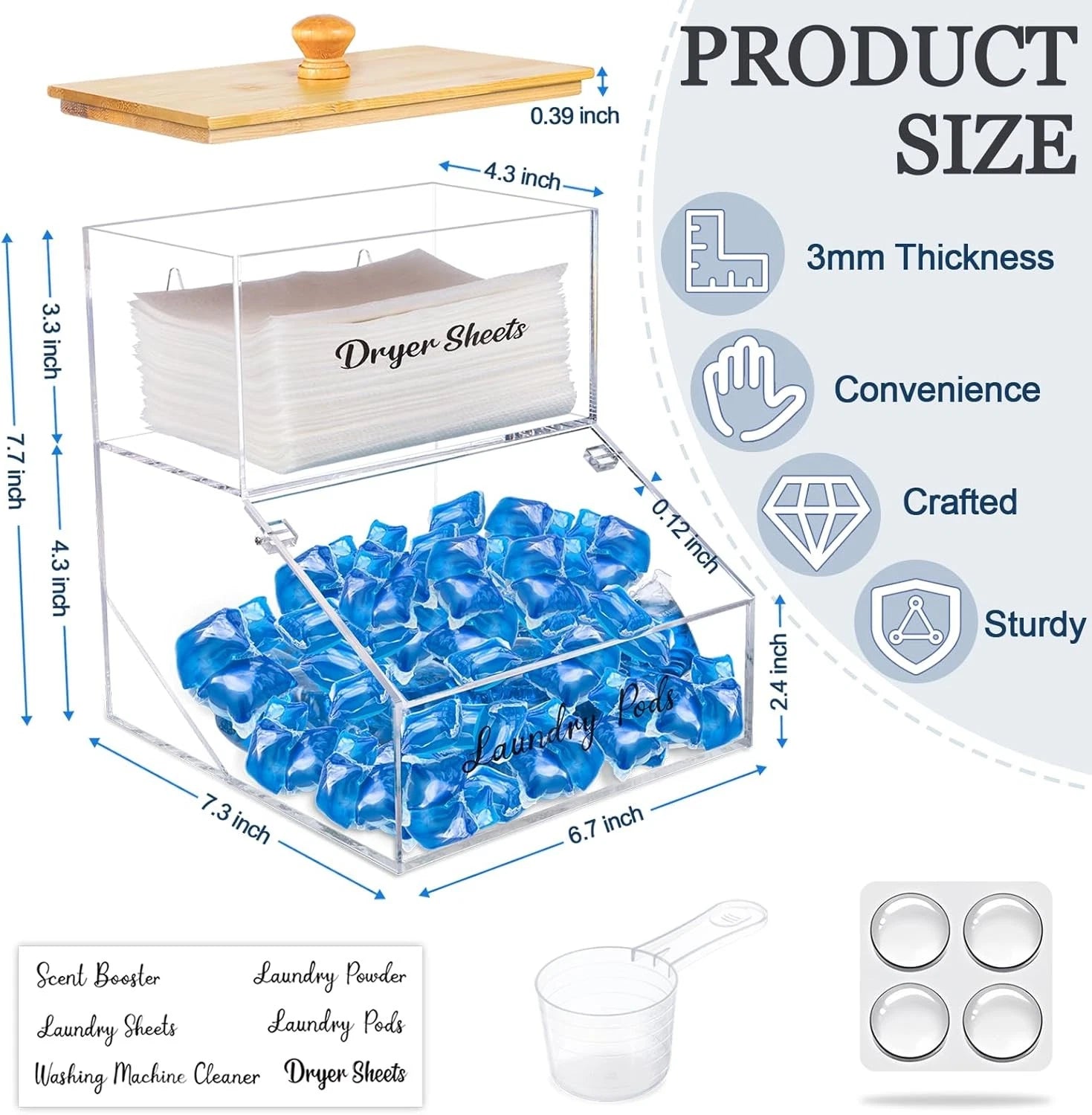 laundry detergent pod container and dryer sheet holder,acrylic dryer sheets 07FC0E-D4 - KOEEK
