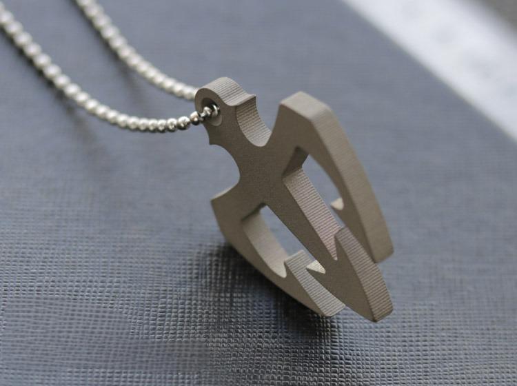 TC4 Titanium Alloy Necklace Pendant Knife Lanyard Bead EDC Charm DIY Men Women 07FC0E-D4 - KOEEK