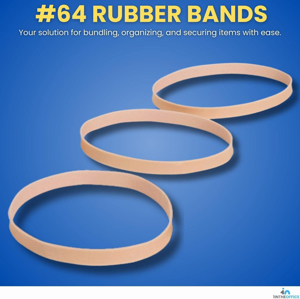 new 1InTheOffice Rubber Bands Thick Bands, Heavy Duty beige 1INTHEOFFICE - KOEEK