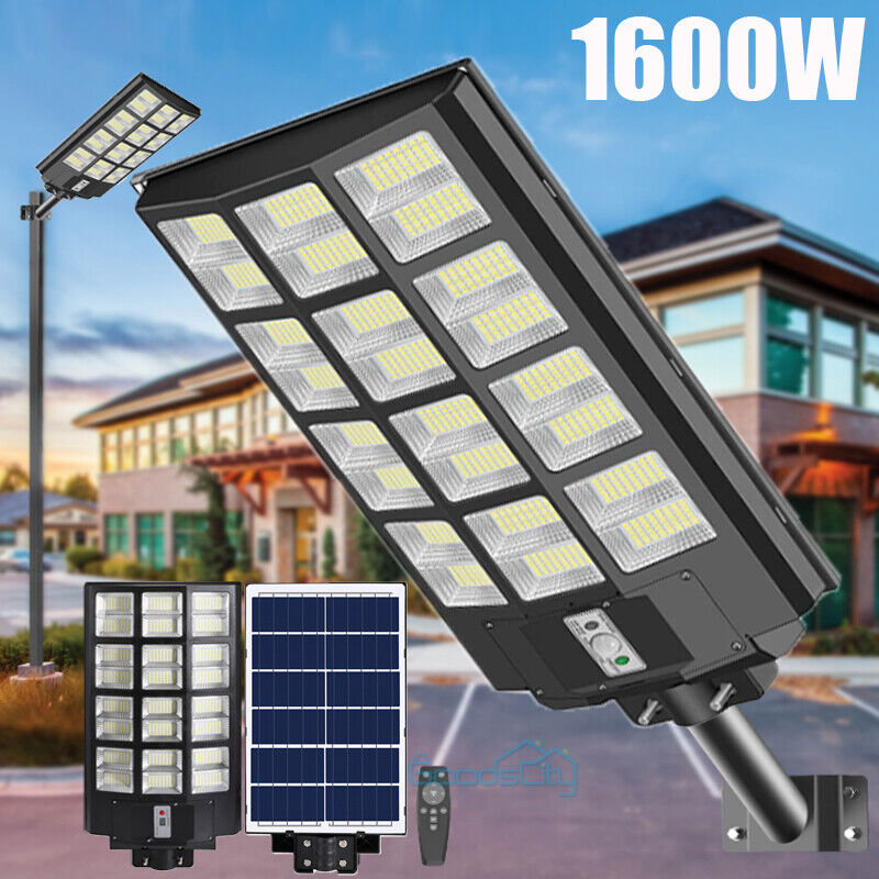 ny 10000000LM LED Solar Road Street Flood Light Utendørs Hage Hage Lampe Vanntett