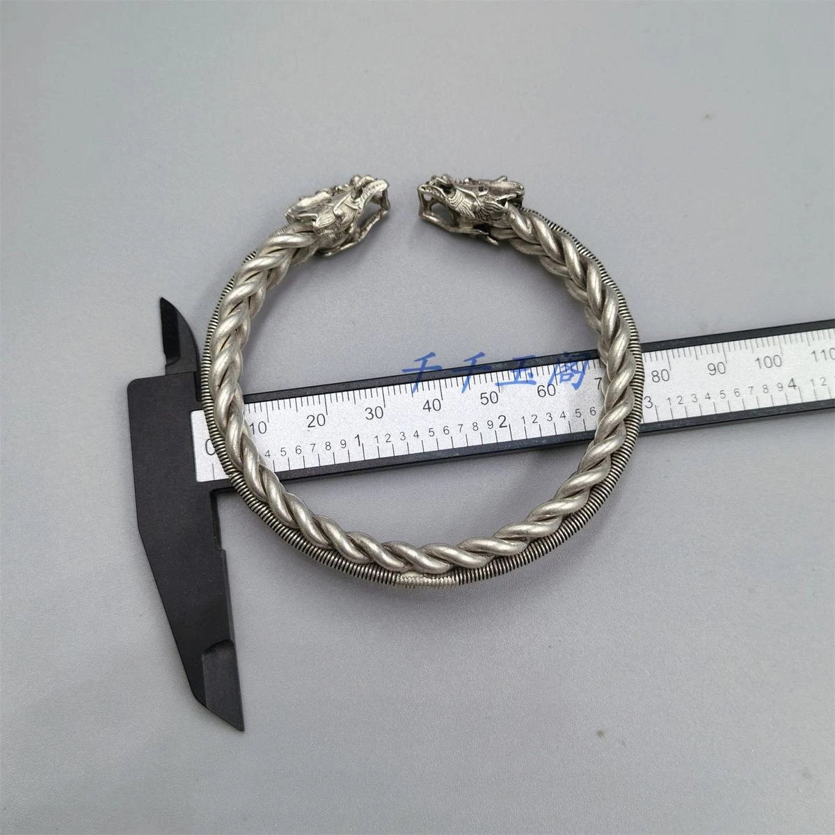 Bracelet Vintage Craft Copper Silver Plated Open Bangle Jewelry 07FC0E-D4 - KOEEK