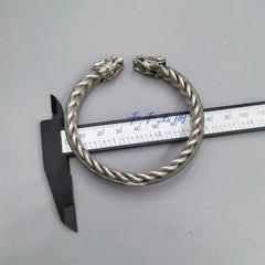 Bracelet Vintage Craft Copper Silver Plated Open Bangle Jewelry 07FC0E-D4 - KOEEK