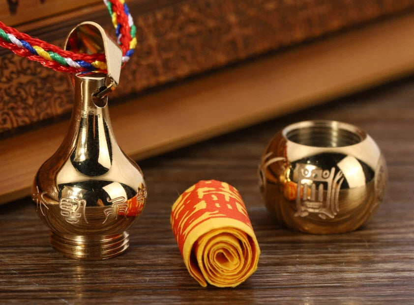 Titanium Steel Gourd Waterproof Medicine Box Pill Case Talisman Necklace Pendant 07FC0E-D4 - KOEEK