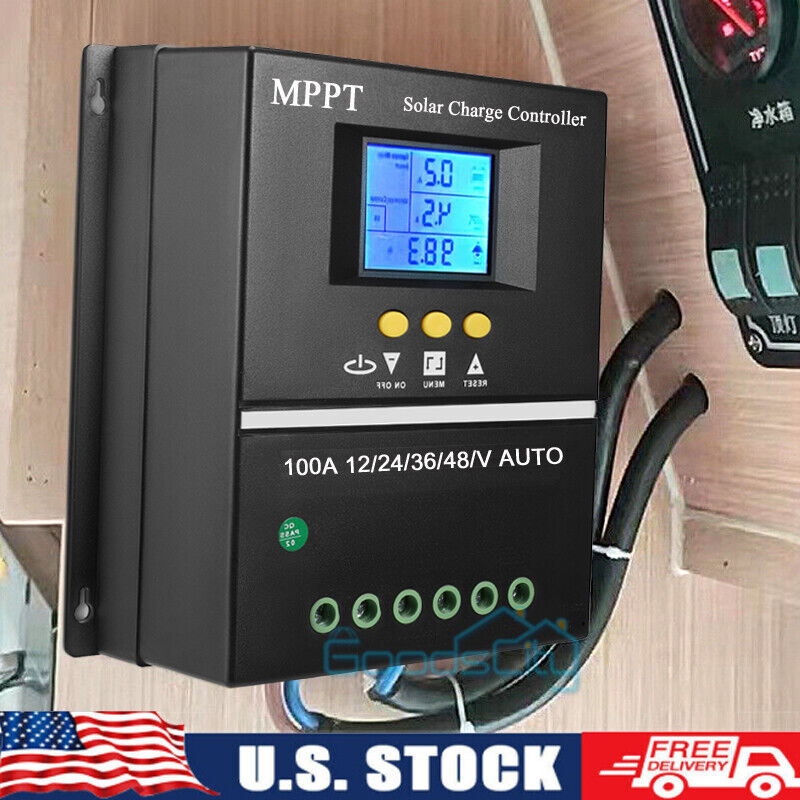 ny 2 USB 100A MPPT Solar Charge Controller 12/24/36/48V for solcellepanelsett