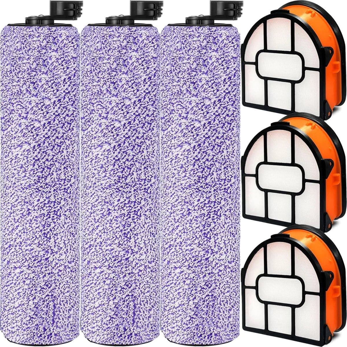 Replacement brush roller and filter set, 3-in-1 vacuum cleaner,comparison parts 07FC0E-D4 - KOEEK