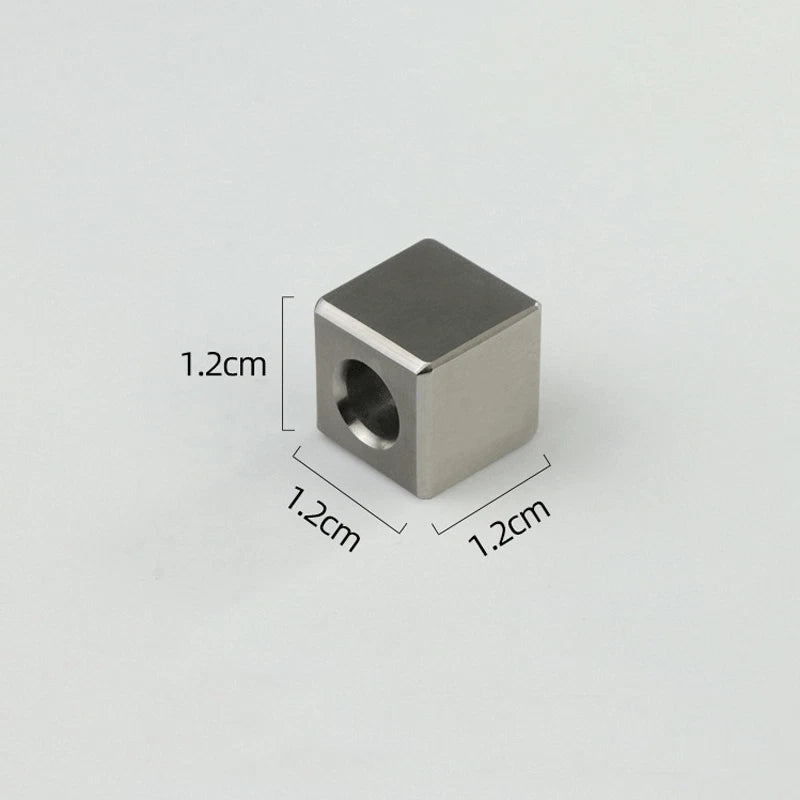 Square TC4 CNC Knife Lanyard Bead EDC DIY Parachute Pendant Rope Braiding Tool 07FC0E-D4 - KOEEK