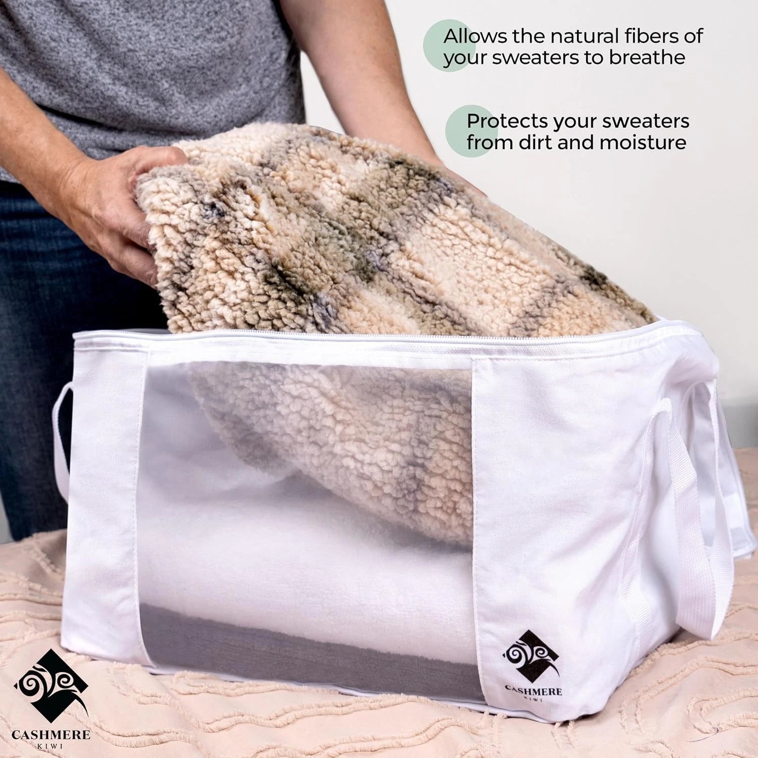 Sweater Storage Bags | with Moth Protection Cedar | Breathable & Washable 07FC0E-D4 - KOEEK