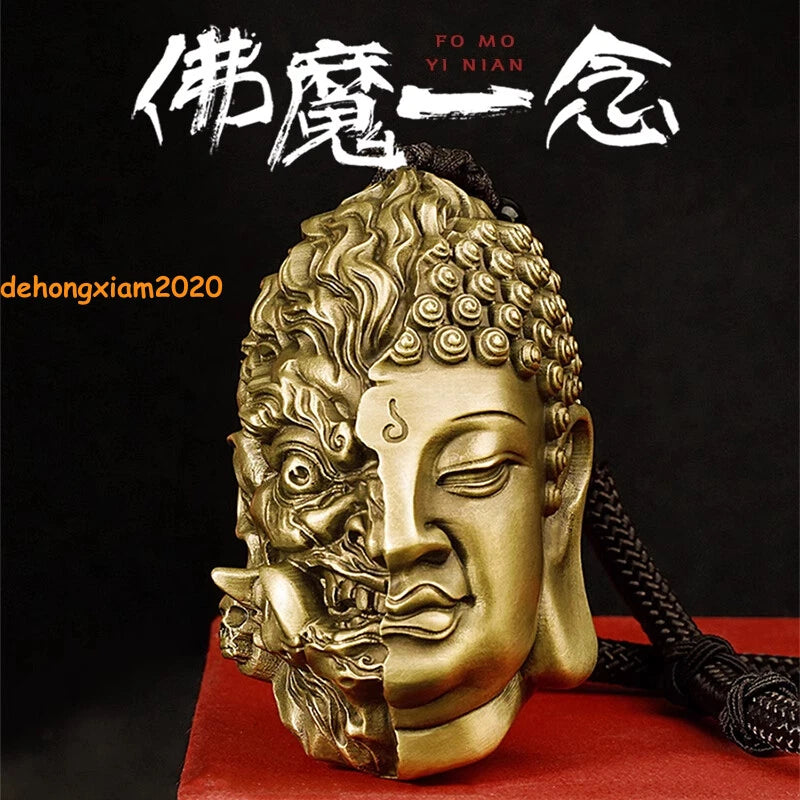 Copper Buddha 'Demon or Saint moment apart‌‌ 'Buddha Head Rope Gift Pendant 07FC0E-D4 - KOEEK