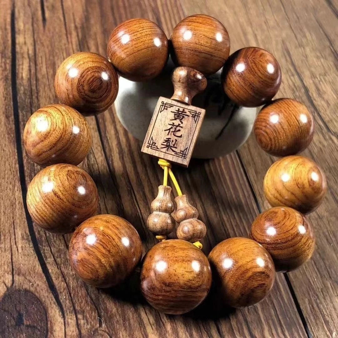 20mm*12 China Natural Wood Prayer Beads Men Birthday  Bracelet Gift Jewelry 07FC0E-D4 - KOEEK