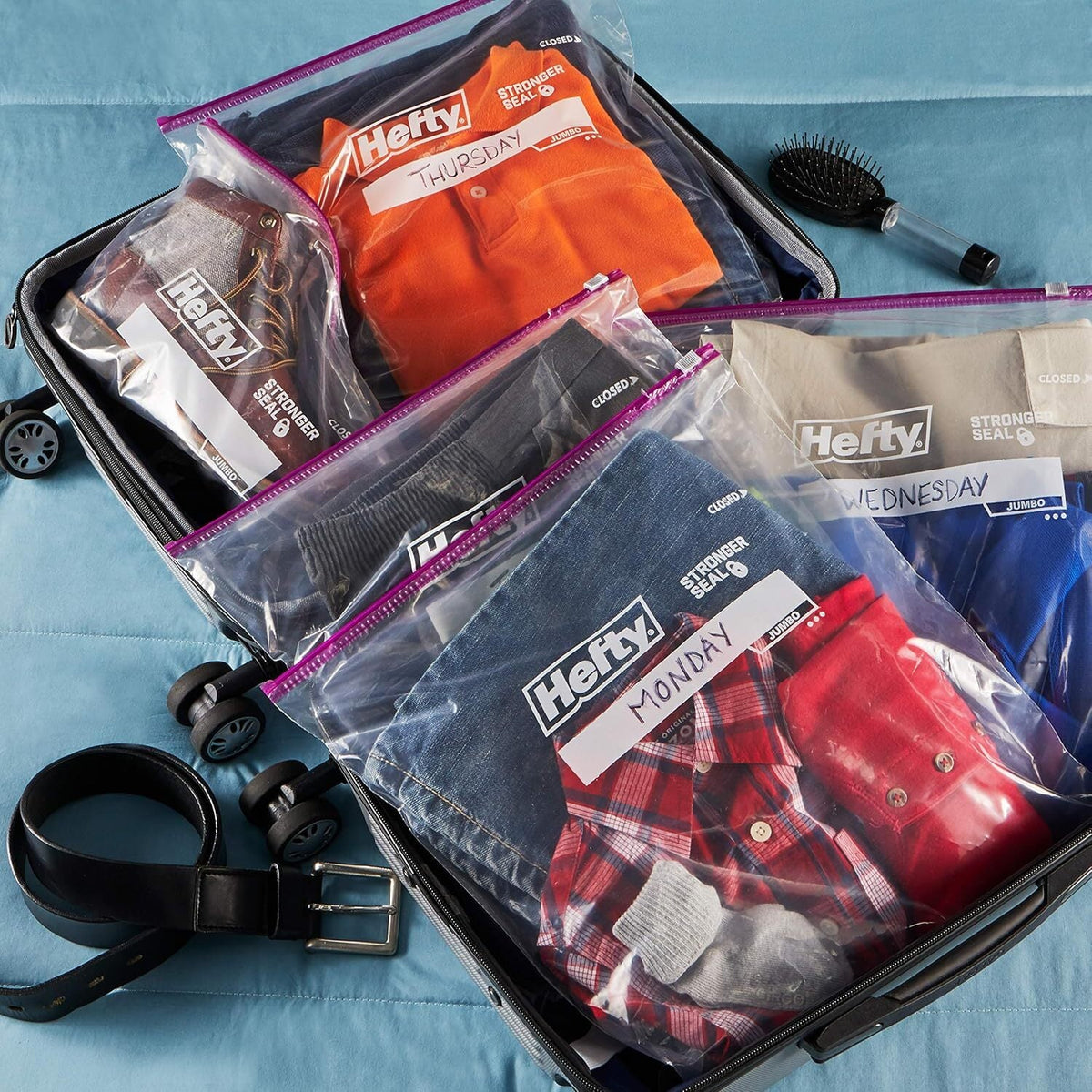 new Hefty Slider Jumbo Storage Bags, 2.5 Gallon Size, 12 - 12 Count, Clear HEFTY - KOEEK