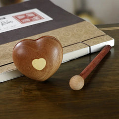 5.3x5.9x3.8cm Wooden Heart Mokugyo Desk Decor Meditation Percussion Ornament 07FC0E-D4 - KOEEK