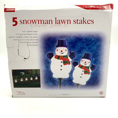NOMA  Old Stock Un 5 Lighted Snowman Pathway Lawn Stakes Christmas Decor NOMA - KOEEK