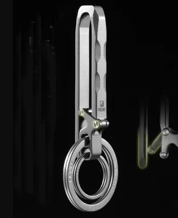 Titanium Alloy Quick Release Key Ring Keychain Belt Buckle Car Pendant EDC Tools 07FC0E-D4 - KOEEK