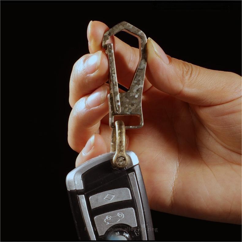Titanium Carabiner Keychain Clip Car Key Chain Fob Key Ring Holder Organizer EDC 07FC0E-D4 - KOEEK