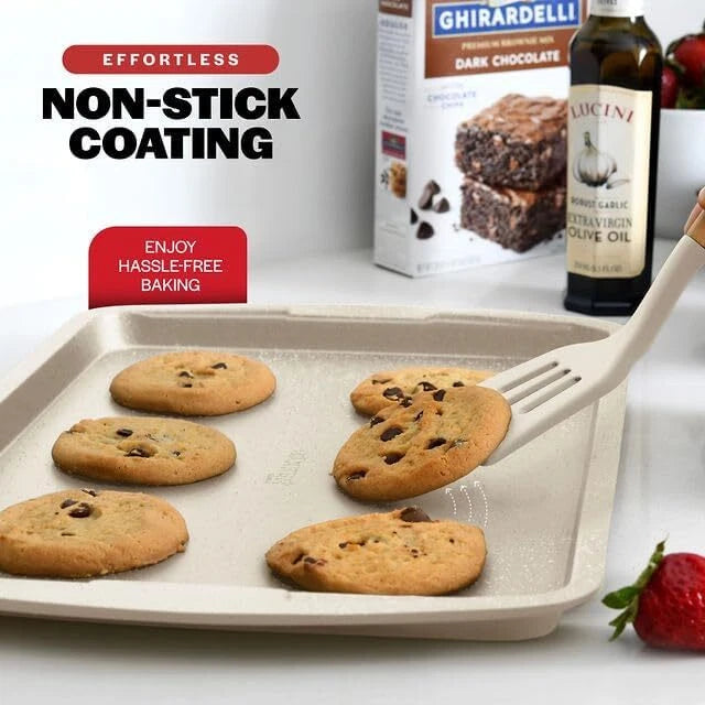 Baking Pan Set - 6 Piece - Stackable, Deluxe, Non-Stick Baking 07FC0E-D4 - KOEEK