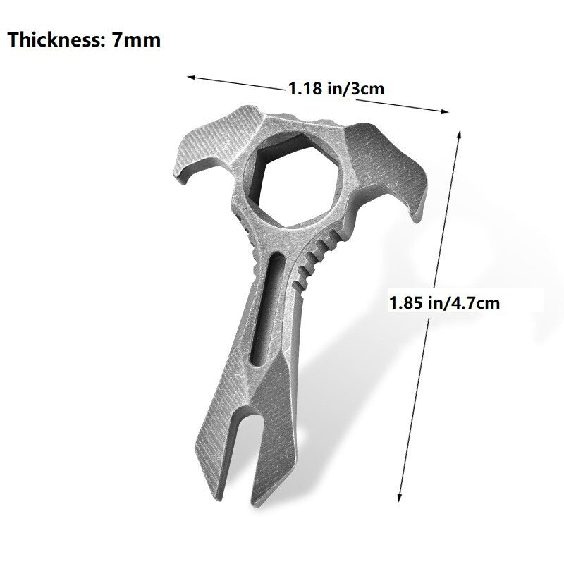 EDC Titanium Alloy Pry Bar Crowbar Wrench Can Opener Outdoor Portable Multi Tool 07FC0E-D4 - KOEEK