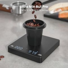 Mini Coffee Scale with Timer, Rechargeable Coffee Scale, - Black 07FC0E-D4 - KOEEK