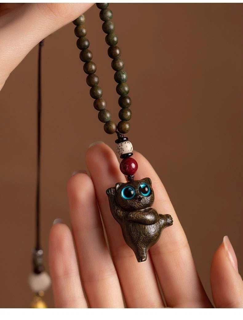 Natural Sandalwood Cute  Car Rearview Mirror Hanging Pendant Decoration 07FC0E-D4 - KOEEK