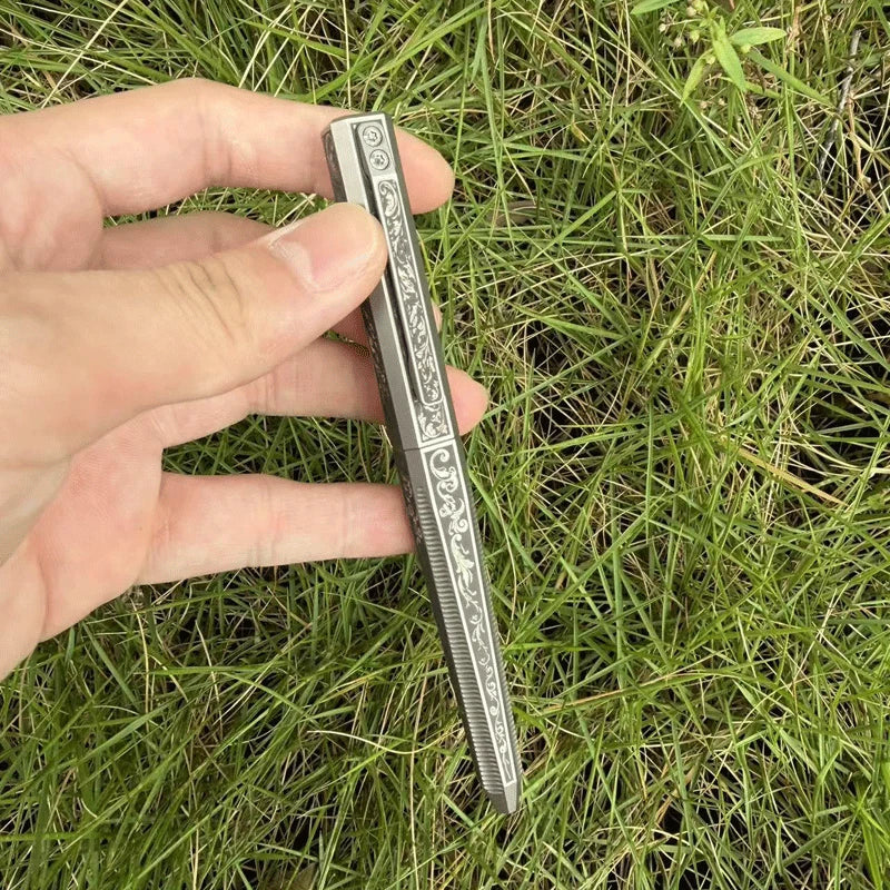 Practical Titanium Pocket Ballpoint Pen Business Office Stationery Signature Pen 07FC0E-D4 - KOEEK