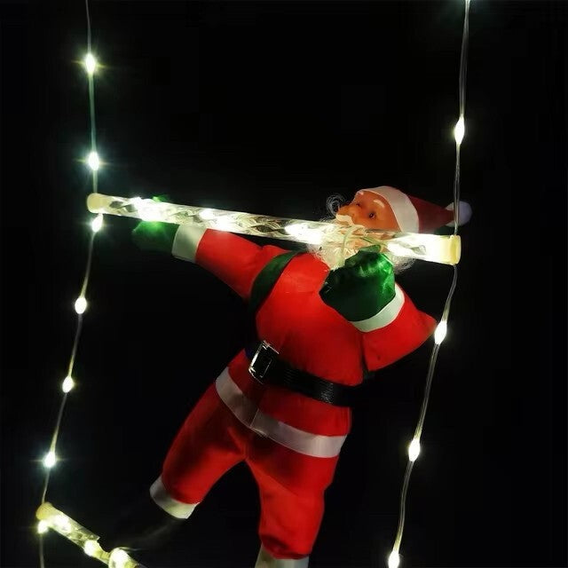 1-3M Santa Claus Climbing Ladder with Warm Light Christmas Decoration 2024 Gift 07FC0E-D4 - KOEEK