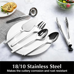 Large Hostess Serving Utensils Set, 18/10 Stainless Steel Heavy Duty 10-inch