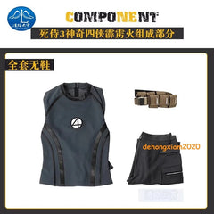Deadpool 3 Fantastic Four Human Torch Men Cosplay Costume Top Pants Shoes Outfit 07FC0E-D4 - KOEEK