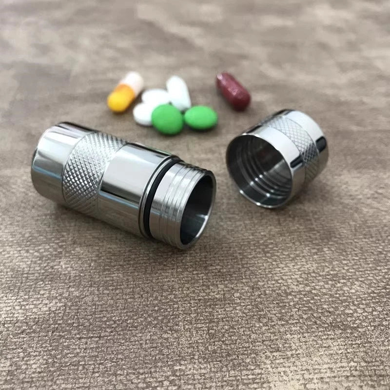 Titanium Portable Waterproof Storage Pill Case Box Capsule Seal Container Tank 07FC0E-D4 - KOEEK