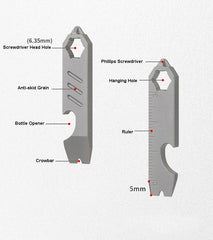 Mini Titanium Keychain Multi Tools Pry Bar Crowbar Opener Outdoor Pocket EDC 07FC0E-D4 - KOEEK