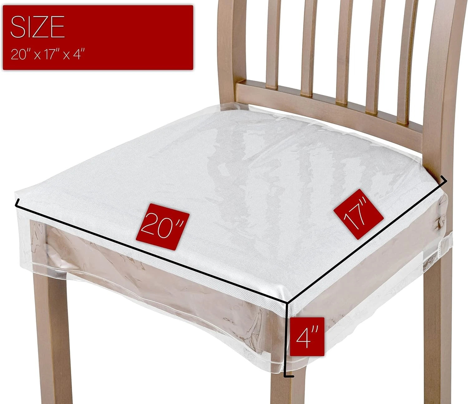 Set of 4 plastic dining chair seat covers (20 wide x 17 deep x 4 high) 07FC0E-D4 - KOEEK