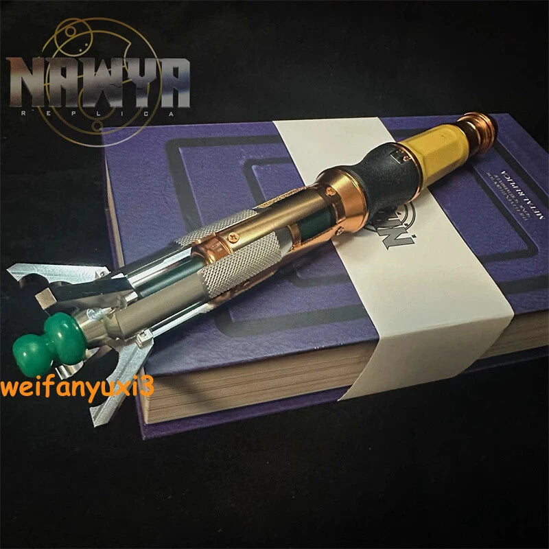 US SHIP Doctor Who 11th Metal Sonic Screwdriver LED Colorful Light Cosplay Props 07FC0E-D4 - KOEEK